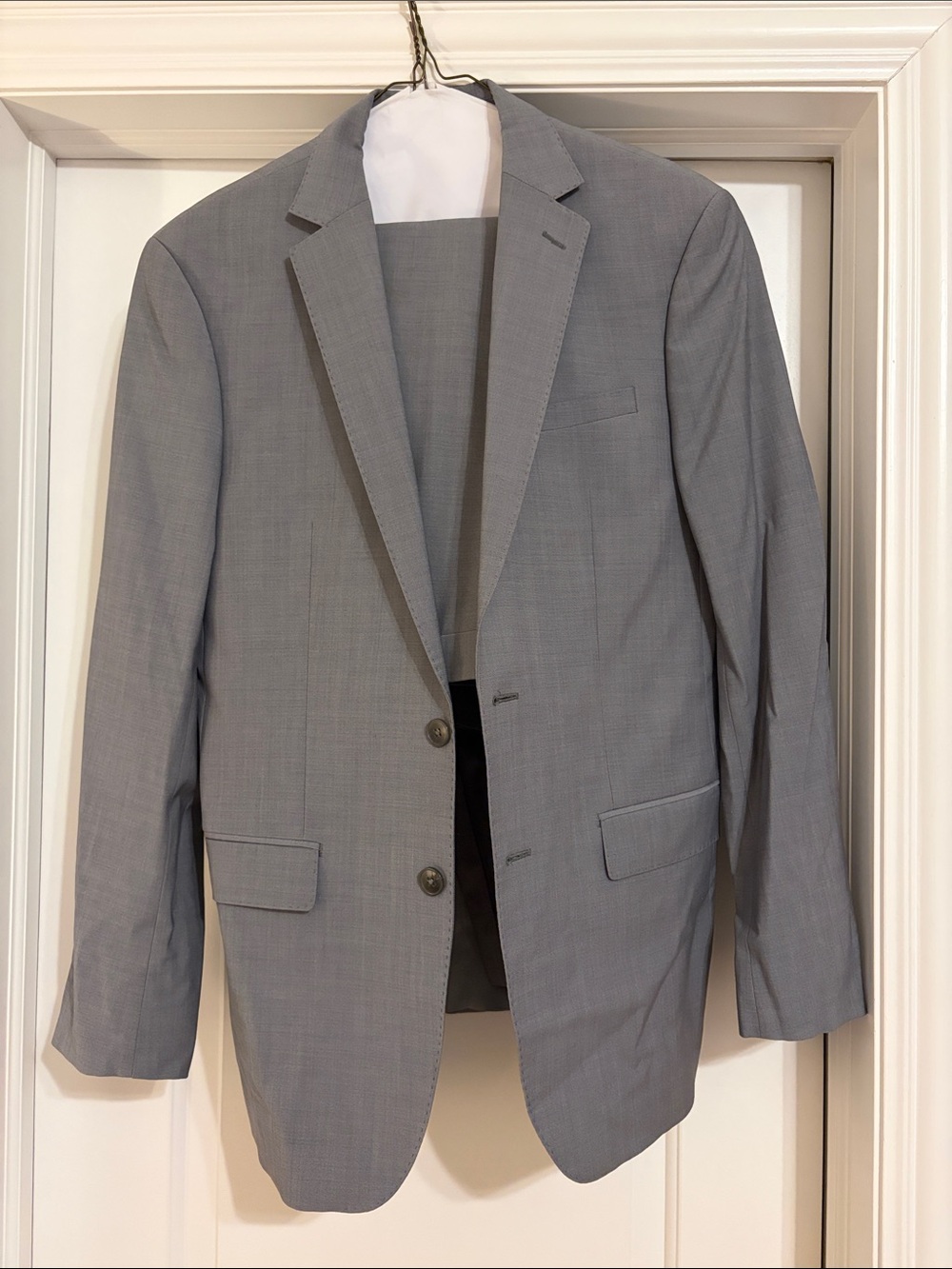 Calvin Klein Light Gray Men's Two-Button Suit Blazer